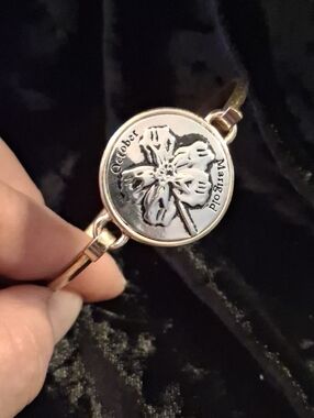 October Marigold Birthflower Bracelet -  Gold and Silver Tone.